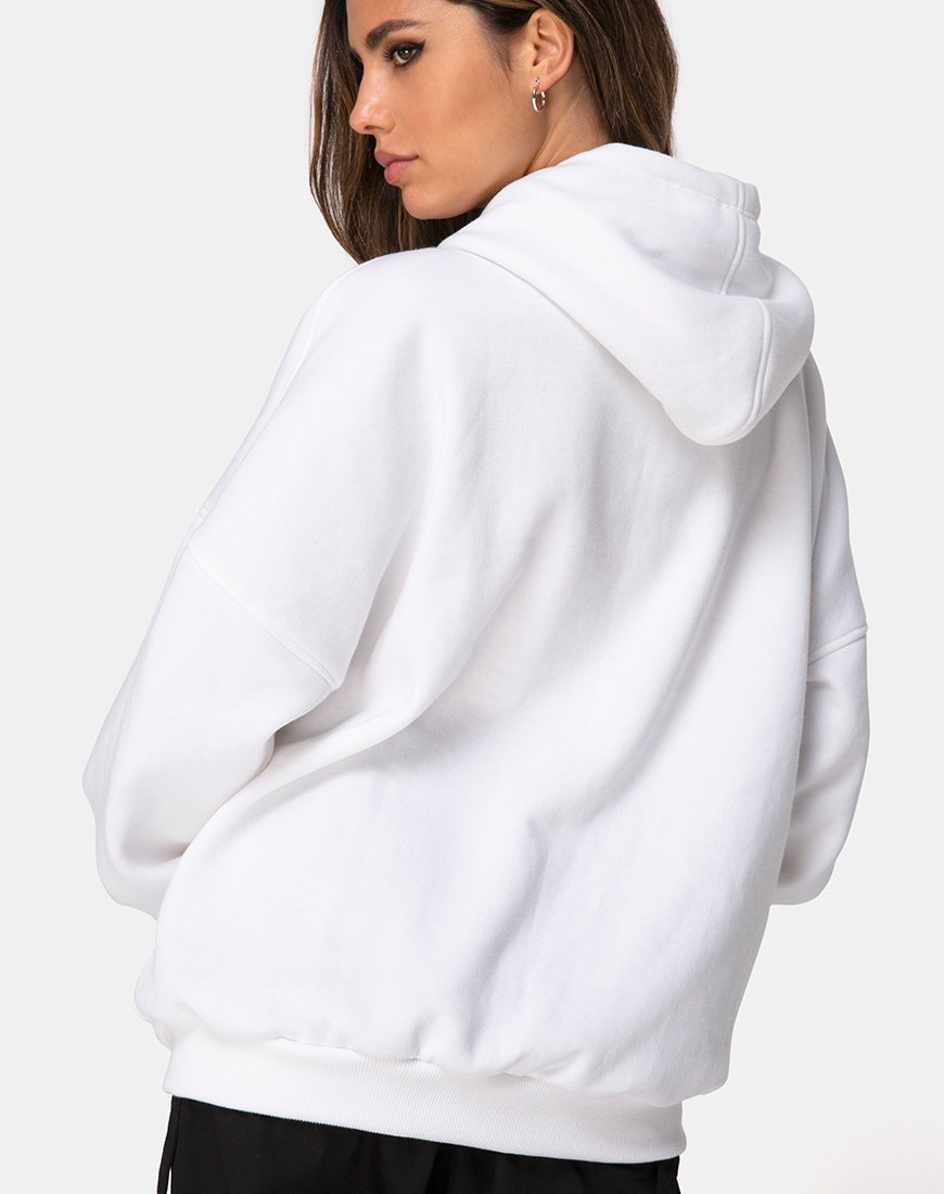 Imagen de Oversize Hoody in White I Want it Embro