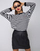 Imagen de Oversize Longsleeve Tee in I Want Change BW Stripe