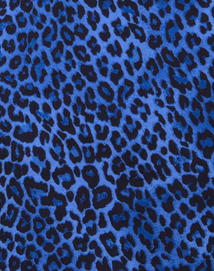 Imagen de la minifalda Broomy en leopardo azul real