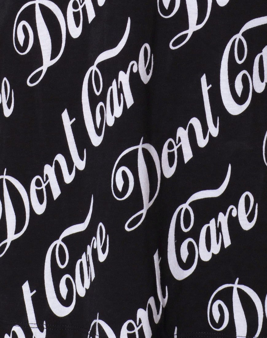 Imagen de Oversize Basic Tee in Black Don't Care Full Print by Mote