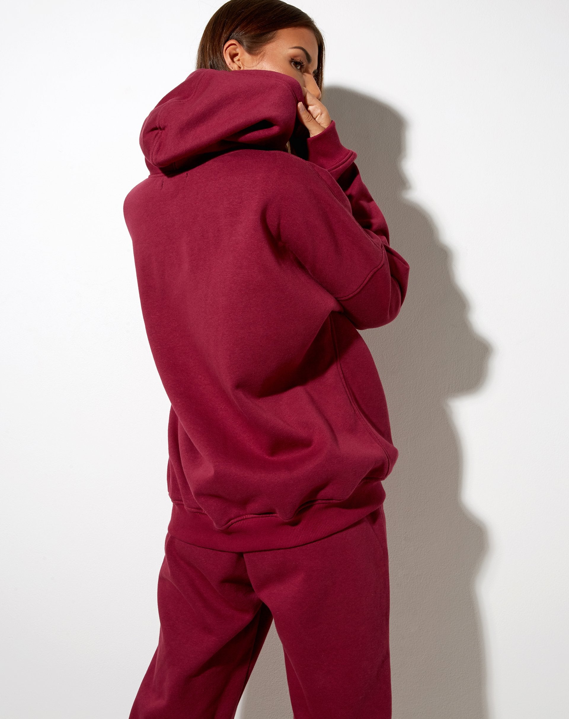 Imagen de Oversize Hoodie in Burgundy Angel Embro