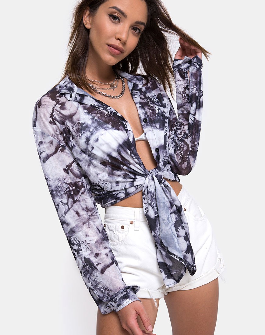 Camisa Oxford de malla Querubín