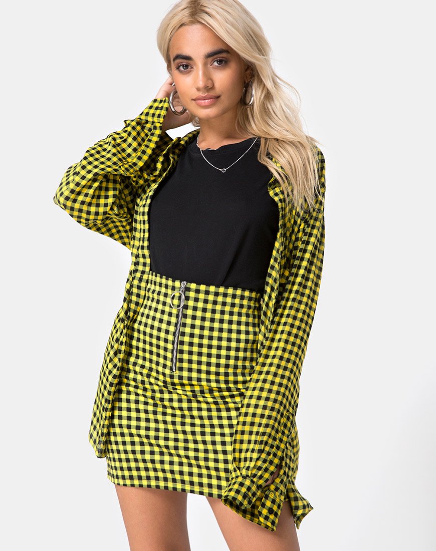 Imagen de la camisa Oxford en amarillo guinga medio