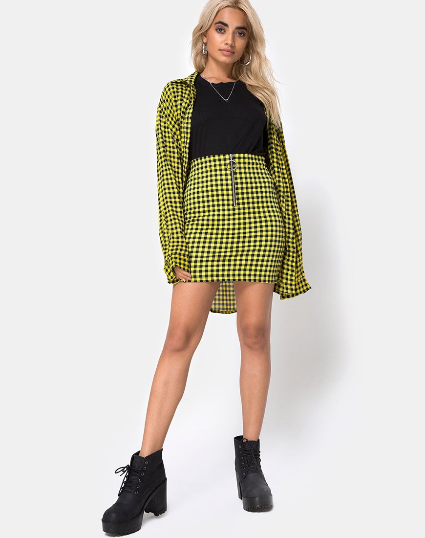 Imagen de la camisa Oxford en amarillo guinga medio