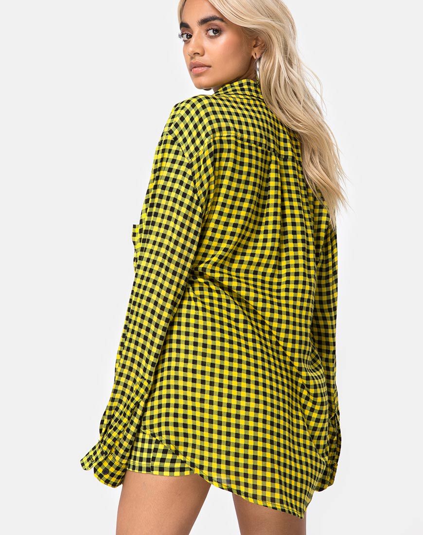 Imagen de la camisa Oxford en amarillo guinga medio