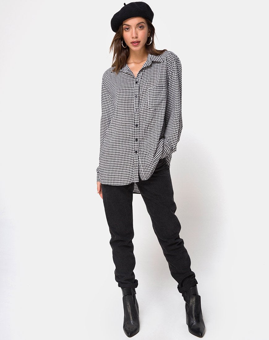Camisa Oxford en Dogtooth