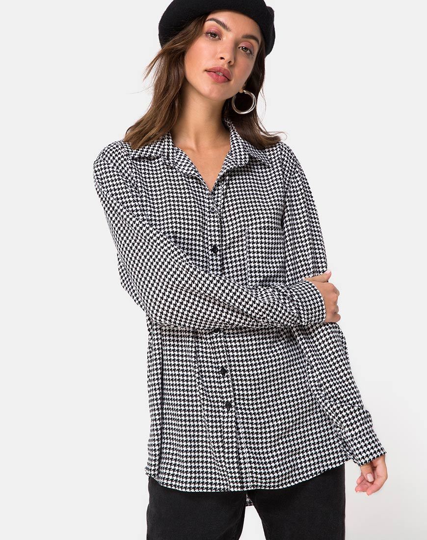 Camisa Oxford en Dogtooth