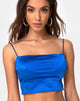 Imagen de Cinia Crop Top en Spandex Satinado Saphire