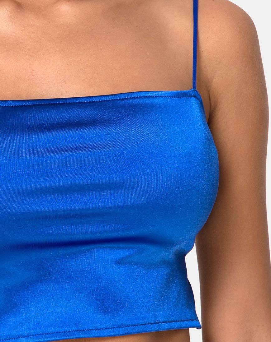 Imagen de Cinia Crop Top en Spandex Satinado Saphire