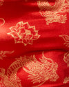 Flor de dragón roja y dorada