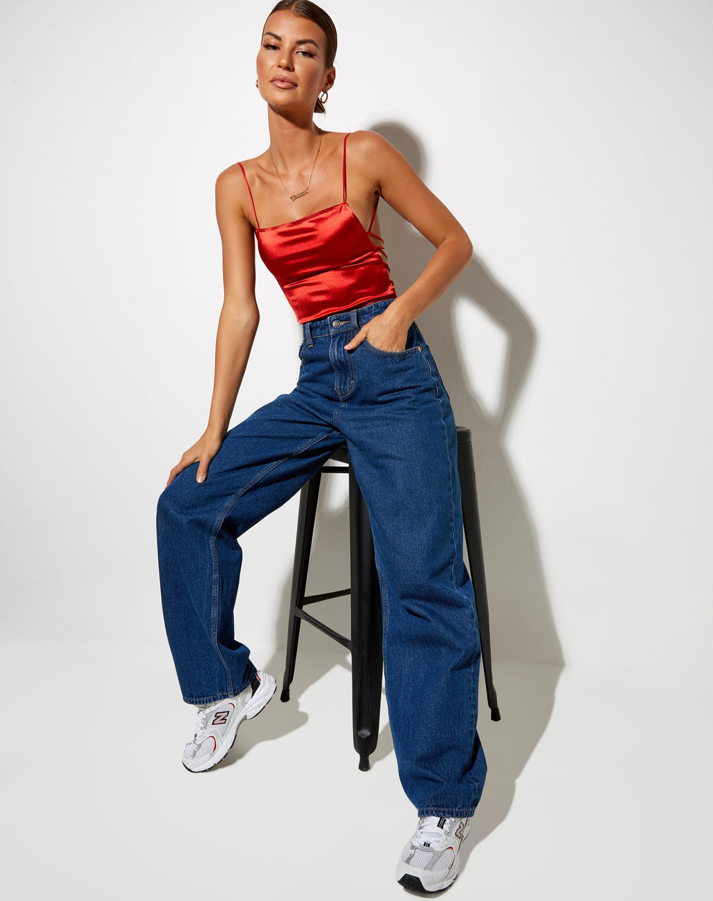Crop Top Ozka en satén óxido