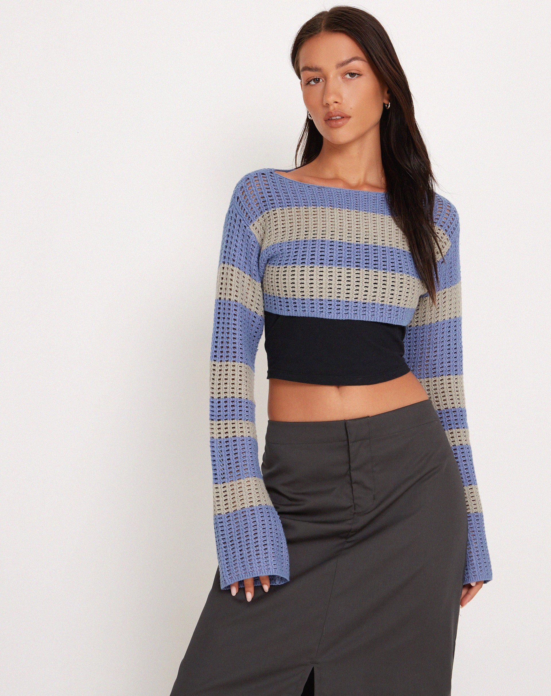 Imagen de Ozzy Bolero Top en Gris Azul