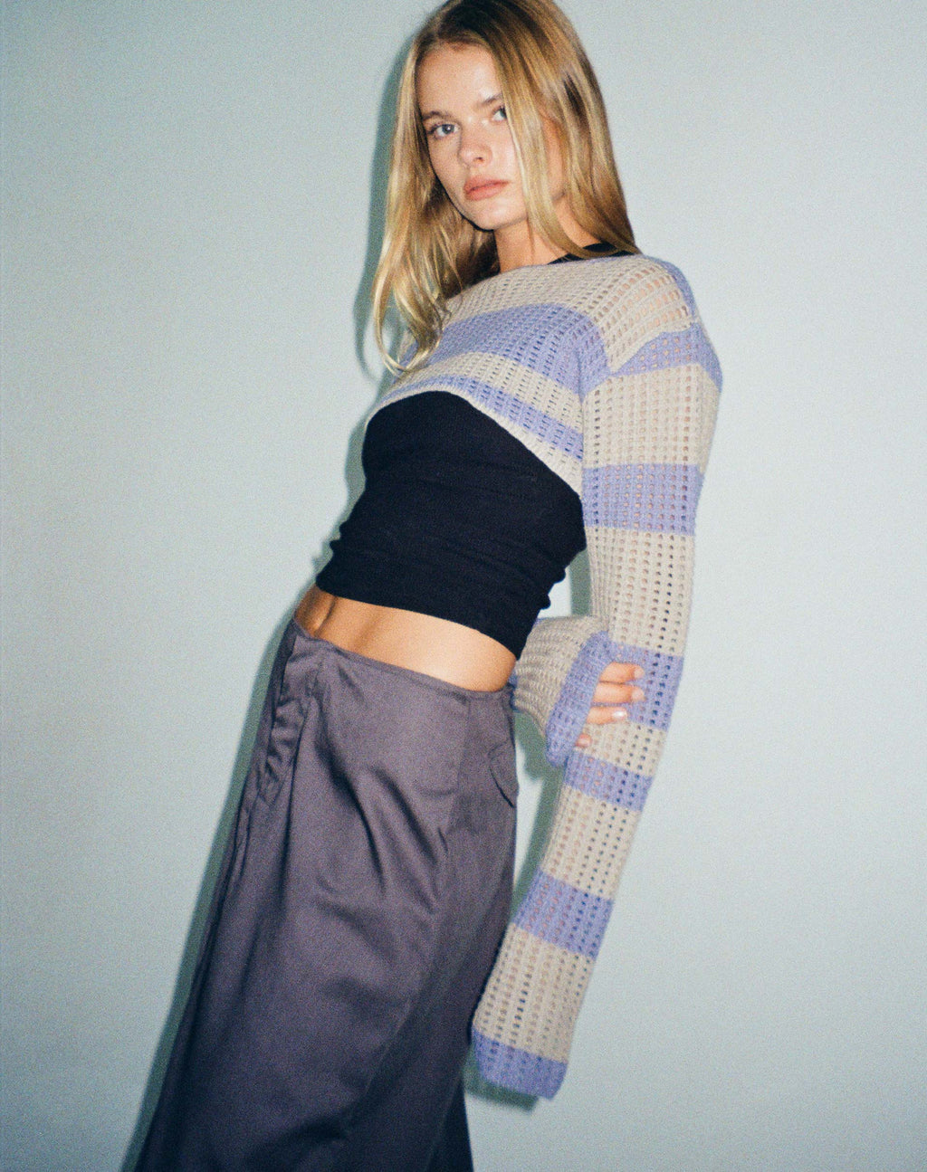Ozzy Bolero Top en Gris Azul