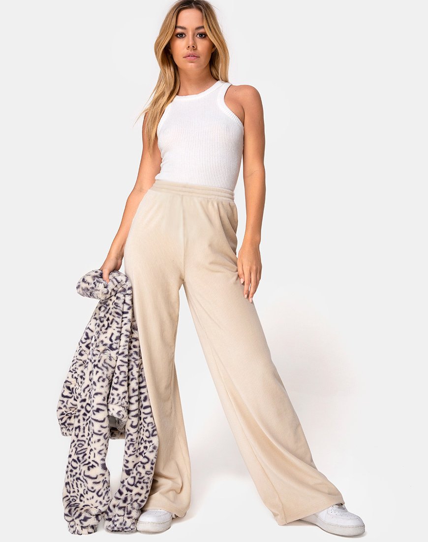 Pantalón Obeli en rib crema