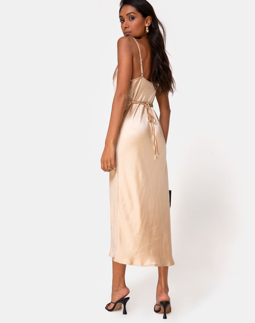Vestido Palasha de satén dorado