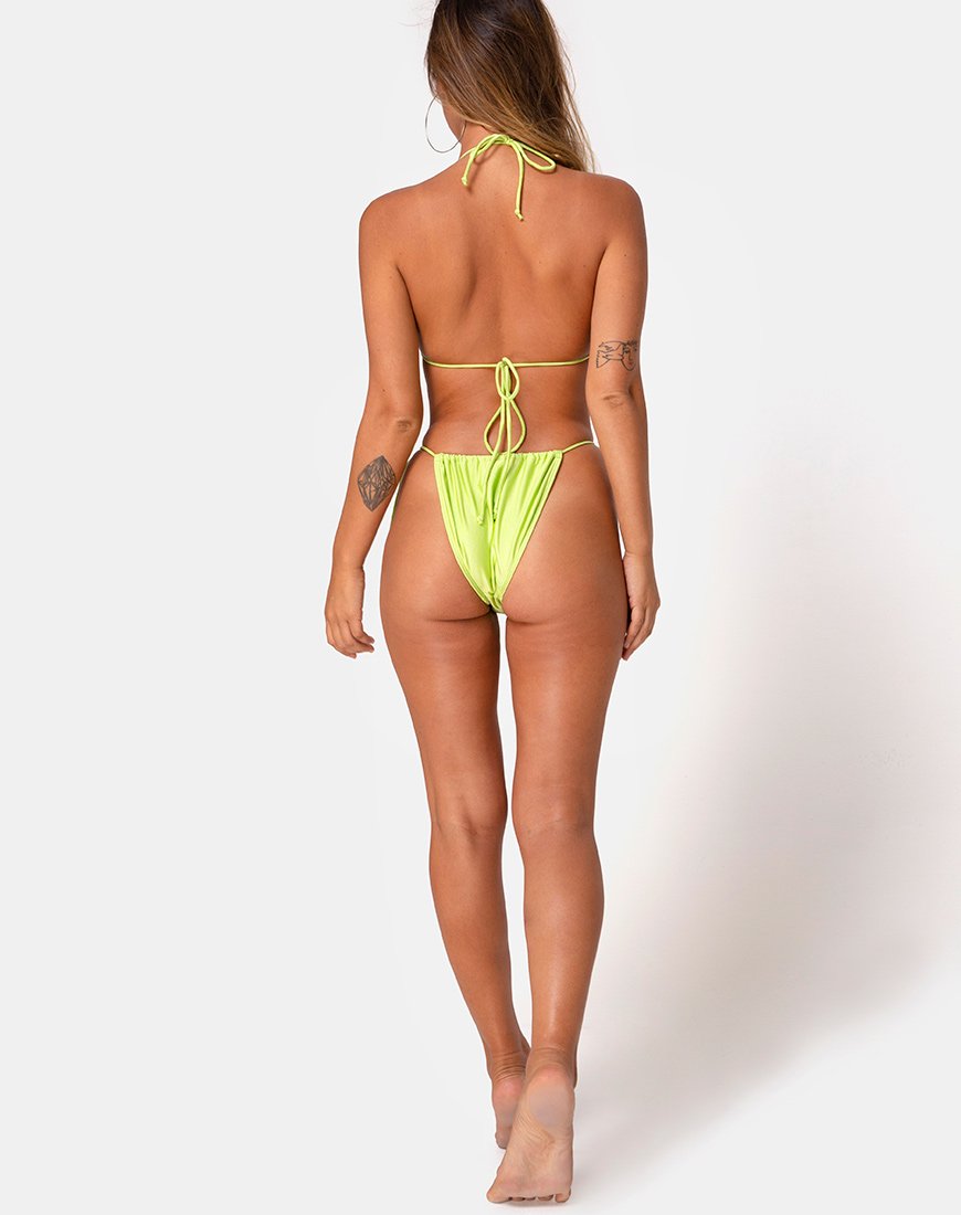 Imagen de la braguita de bikini Leyna en pistacho
