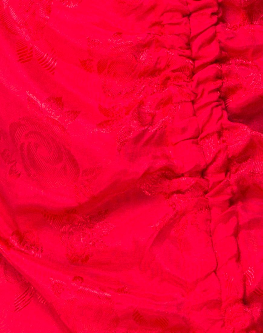 Imagen del vestido Panthus de satén rojo