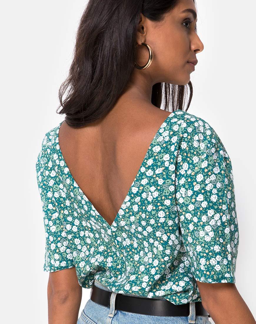 Top Parki en verde campo floral