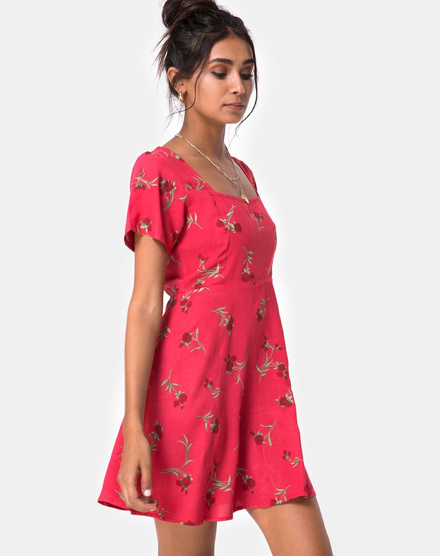 Vestido de té Peky en rosa rojizo