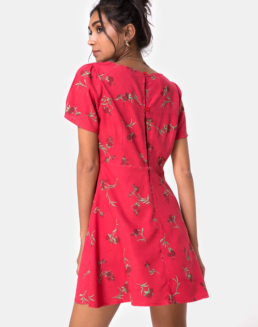 Vestido de té Peky en rosa rojizo