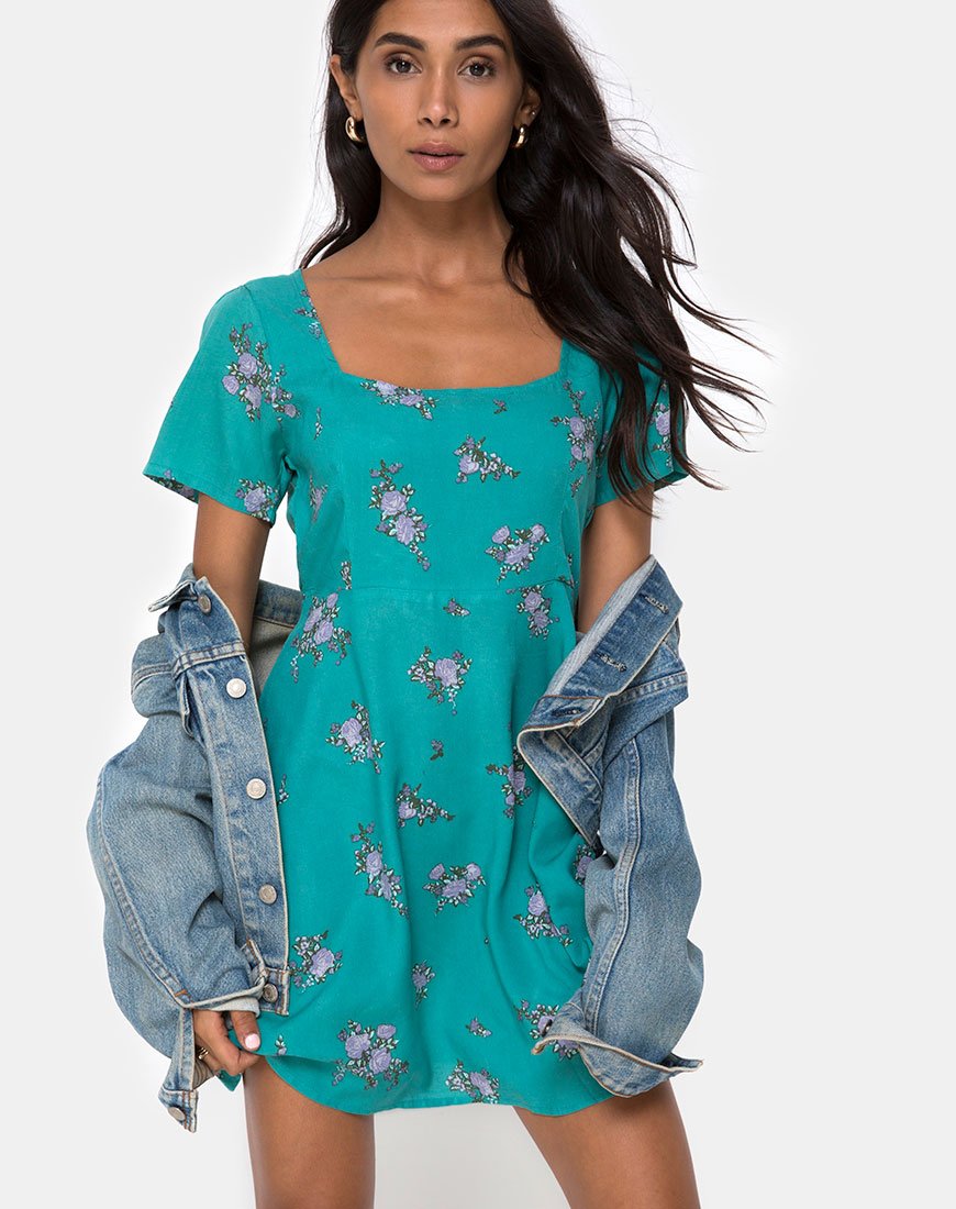 Imagen de Peky Babydoll Dress in Soi Rose Green