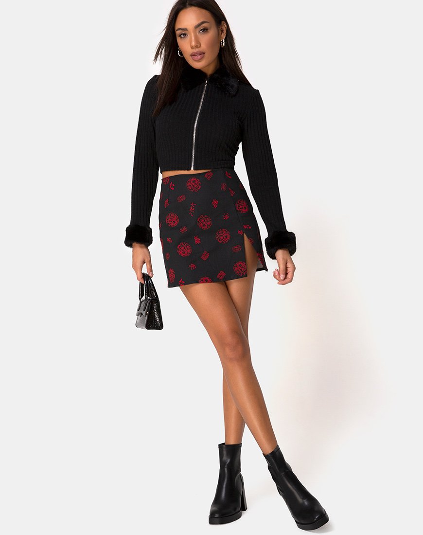 Imagen de la falda Pelmet en China Town Negro Rojo