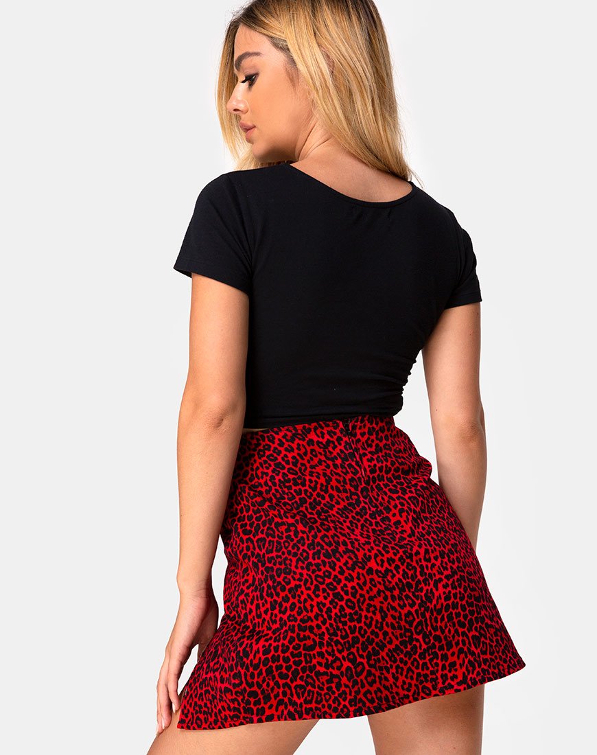 Minifalda Pelmet de color rojo animal