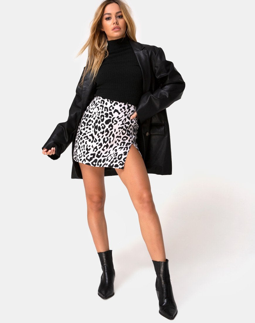 Imagen de Minifalda Pelmet en Mono Animal Gris Blanco