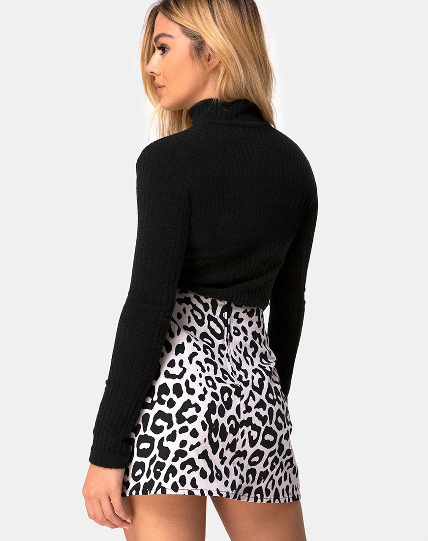 Minifalda Pelmet en Mono Animal Gris Blanco