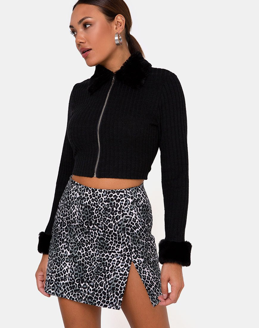 Falda Pelmet en Rar Leopard Grey