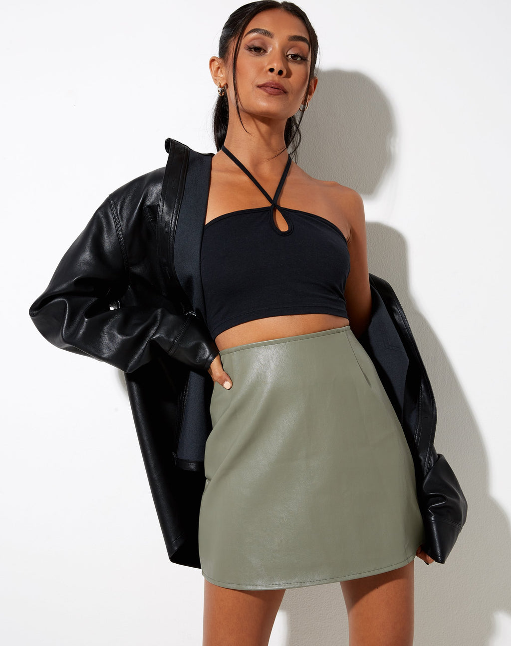 Minifalda Pelmo en Pu Verde
