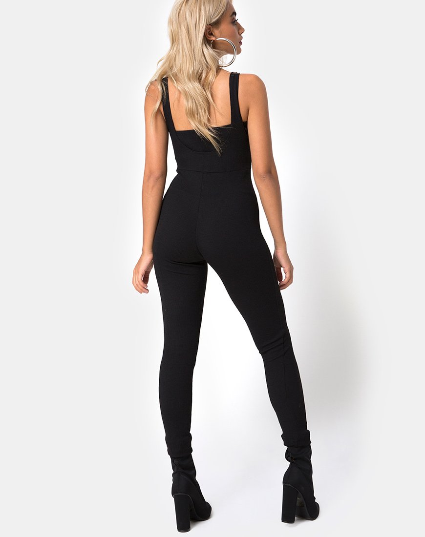 Imagen de Penold Unitard en negro con gancho plateado