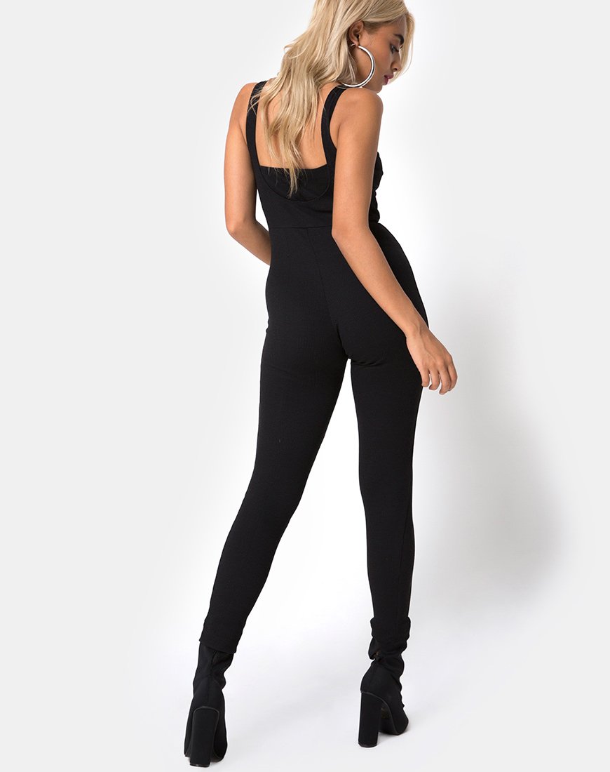 Imagen de Penold Unitard en negro con gancho plateado