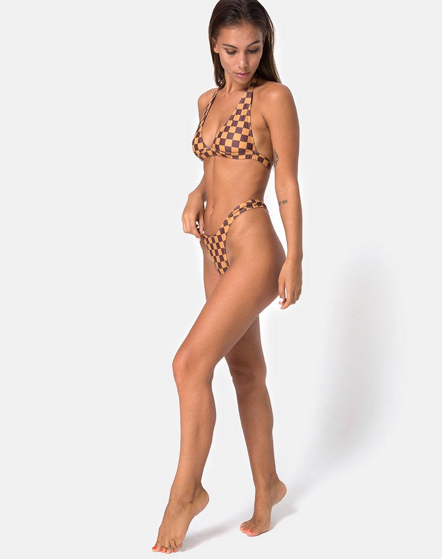 Imagen del sujetador de bikini Pesme de cuadros moca