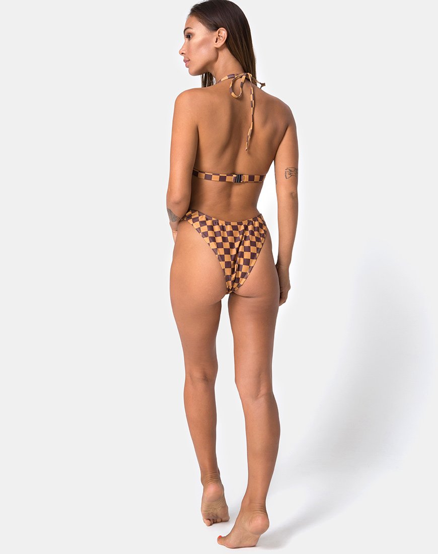 Imagen del sujetador de bikini Pesme de cuadros moca