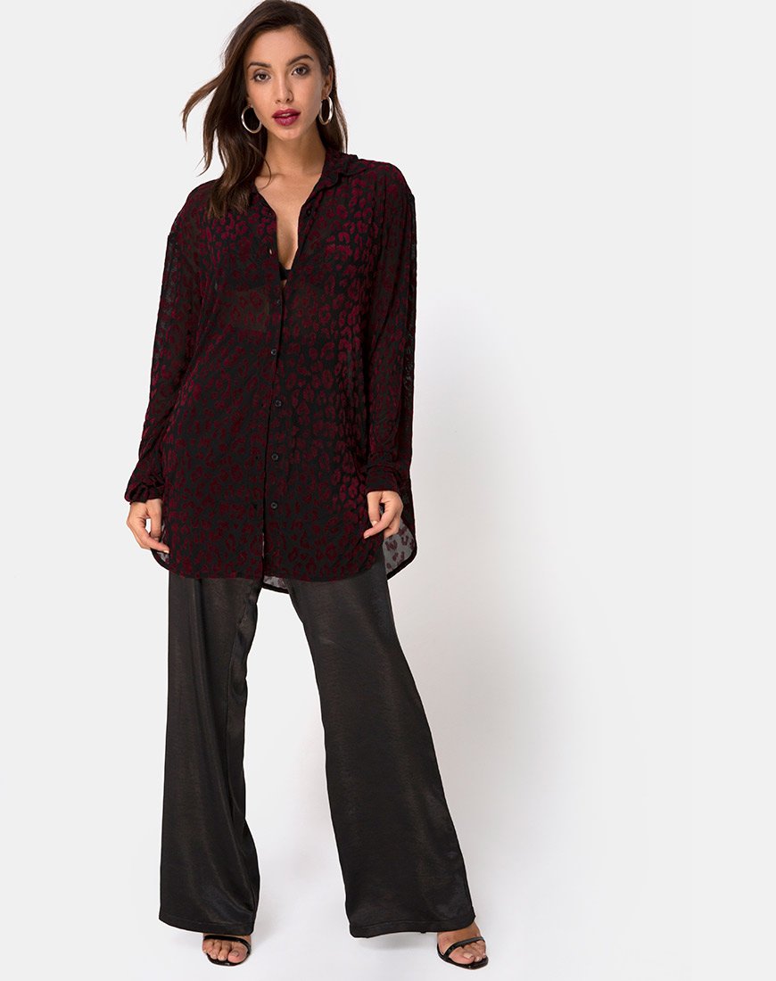 Imagen de la camisa Phobe en red leopardo rojo