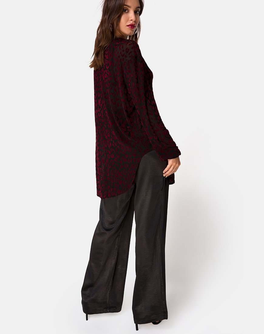 Imagen de la camisa Phobe en red leopardo rojo