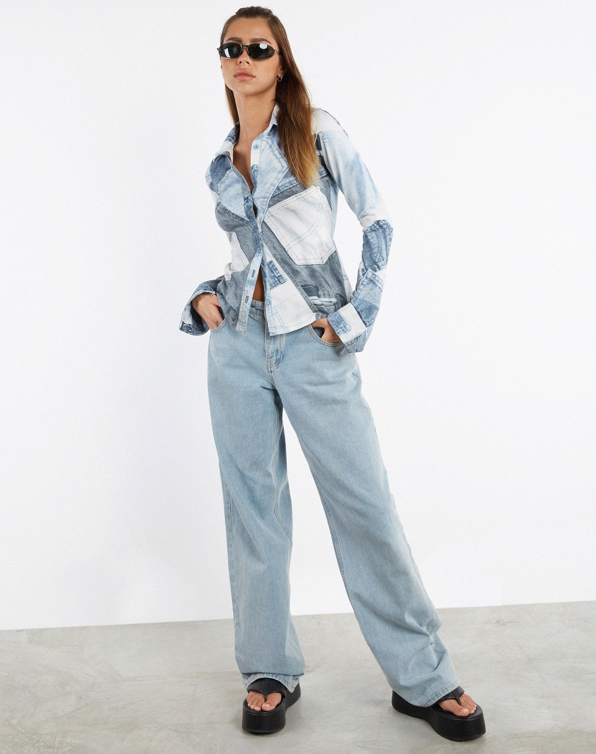 imagen de MOTEL X JACQUIE Phole Top in Denim Pocket