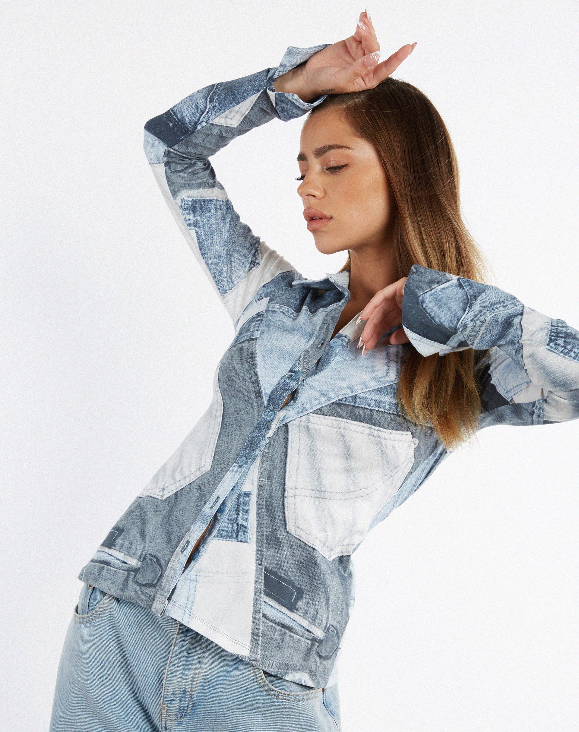 imagen de MOTEL X JACQUIE Phole Top in Denim Pocket