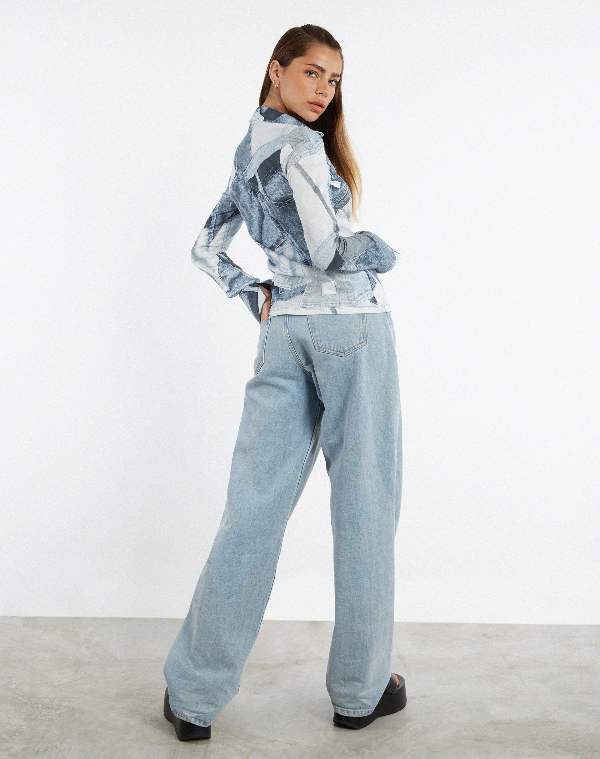 imagen de MOTEL X JACQUIE Phole Top in Denim Pocket