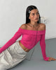 imagen de MOTEL X JACQUIE Nasari Bardot Crop Top en Magenta