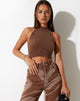 Imagen de MOTEL X IRIS Pikat Crop Top de punto Marrón