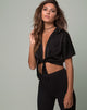 Imagen de la blusa Pilar de satén negro