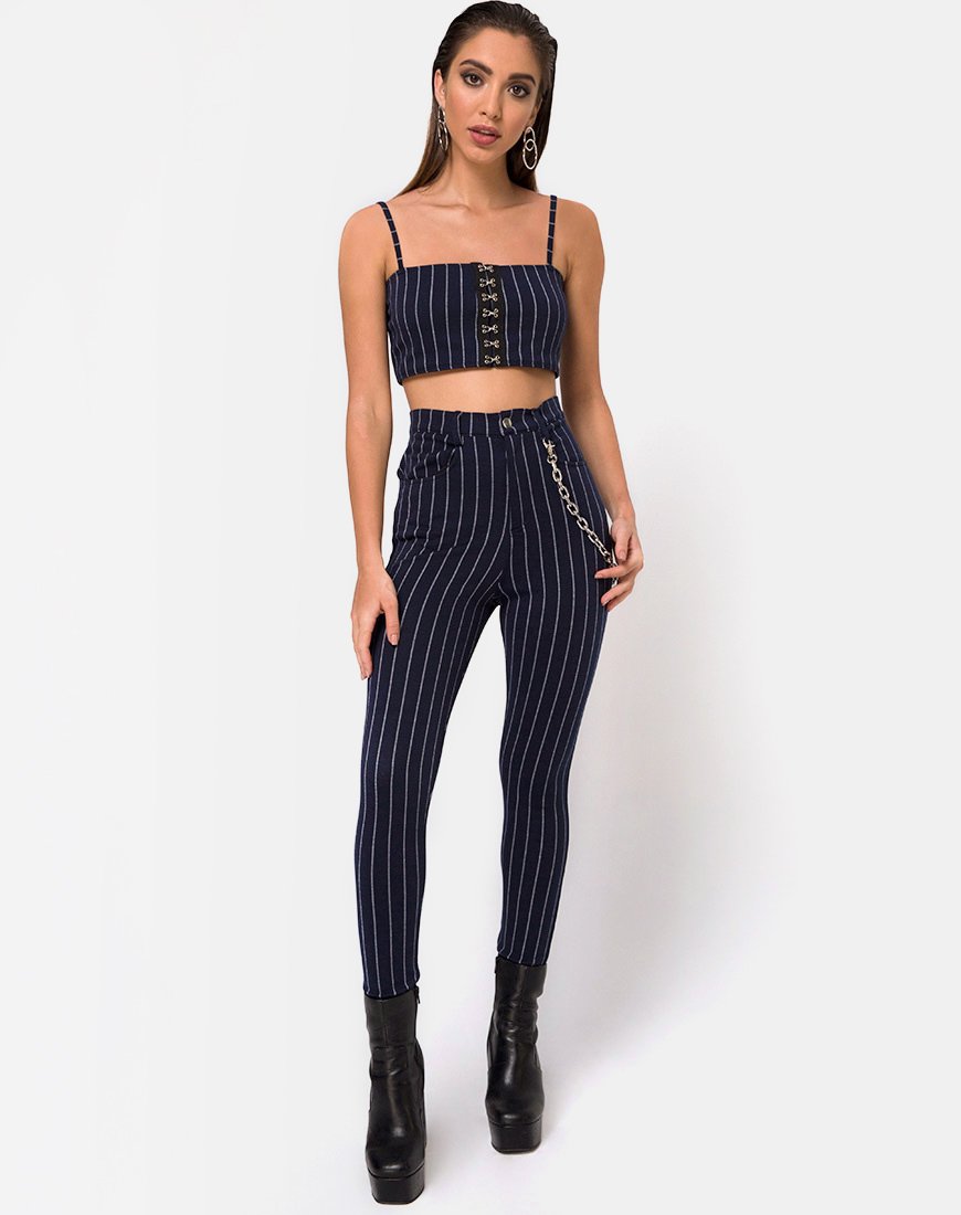 Imagen de Pin Pants in Navy Pinstriped