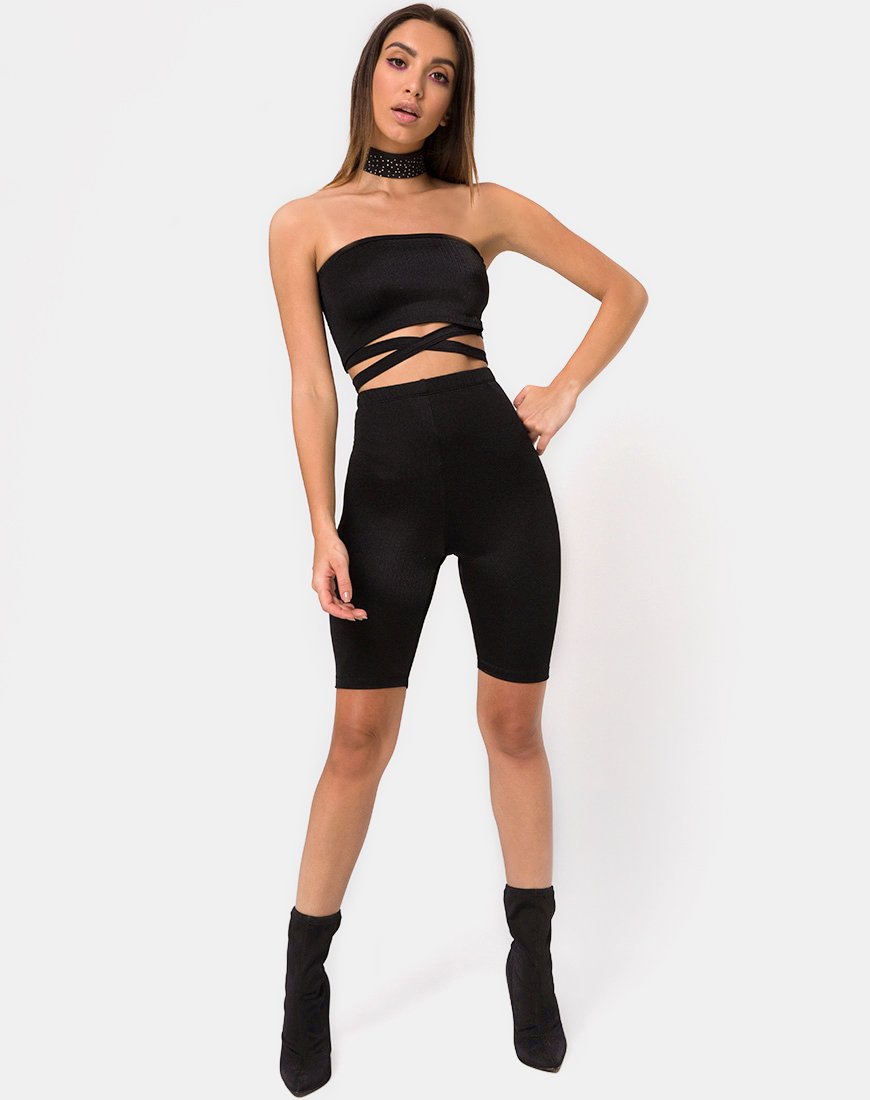 Imagen de Dorian Criss Cross Tube Top en negro