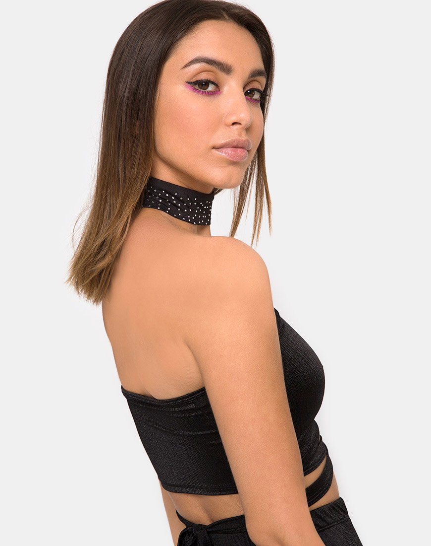 Dorian Criss Cross Tube Top Negro