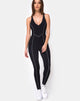 Imagen de Pion Plunge Catsuit en negro con línea de ribetes