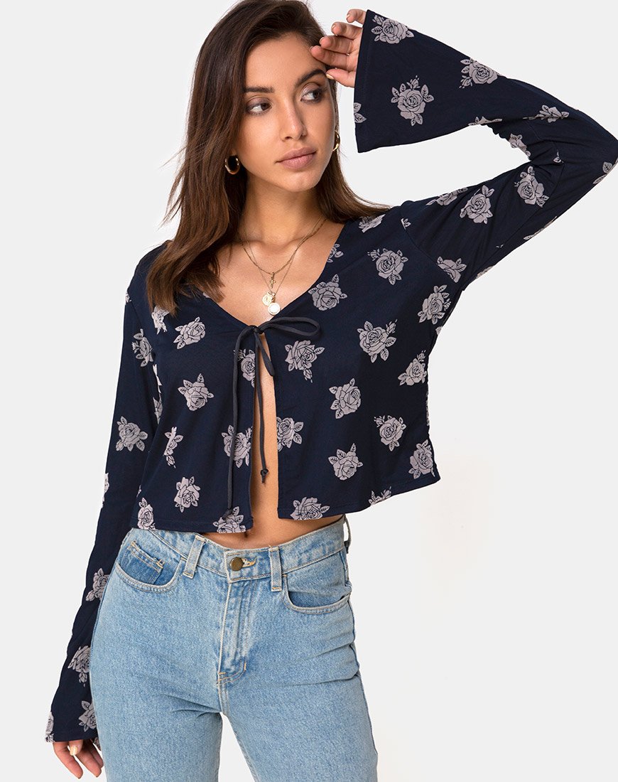Imagen de Piqué Top en Malla Rosa Flock Negro