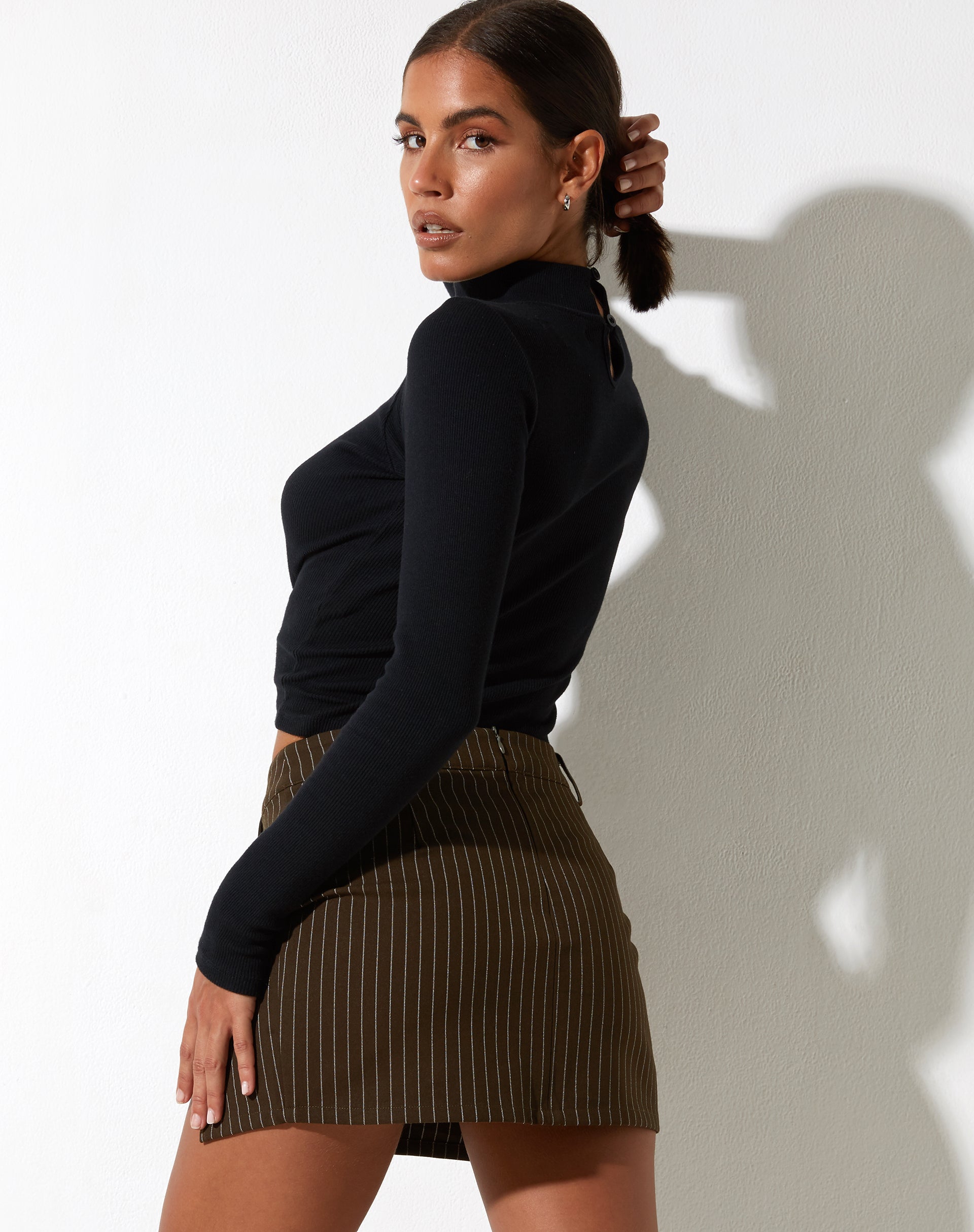 image of image of Minifalda Pita a rayas marrón