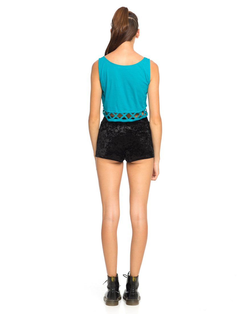 Imagen de Motel Plait Detail Crop Top En Cyan